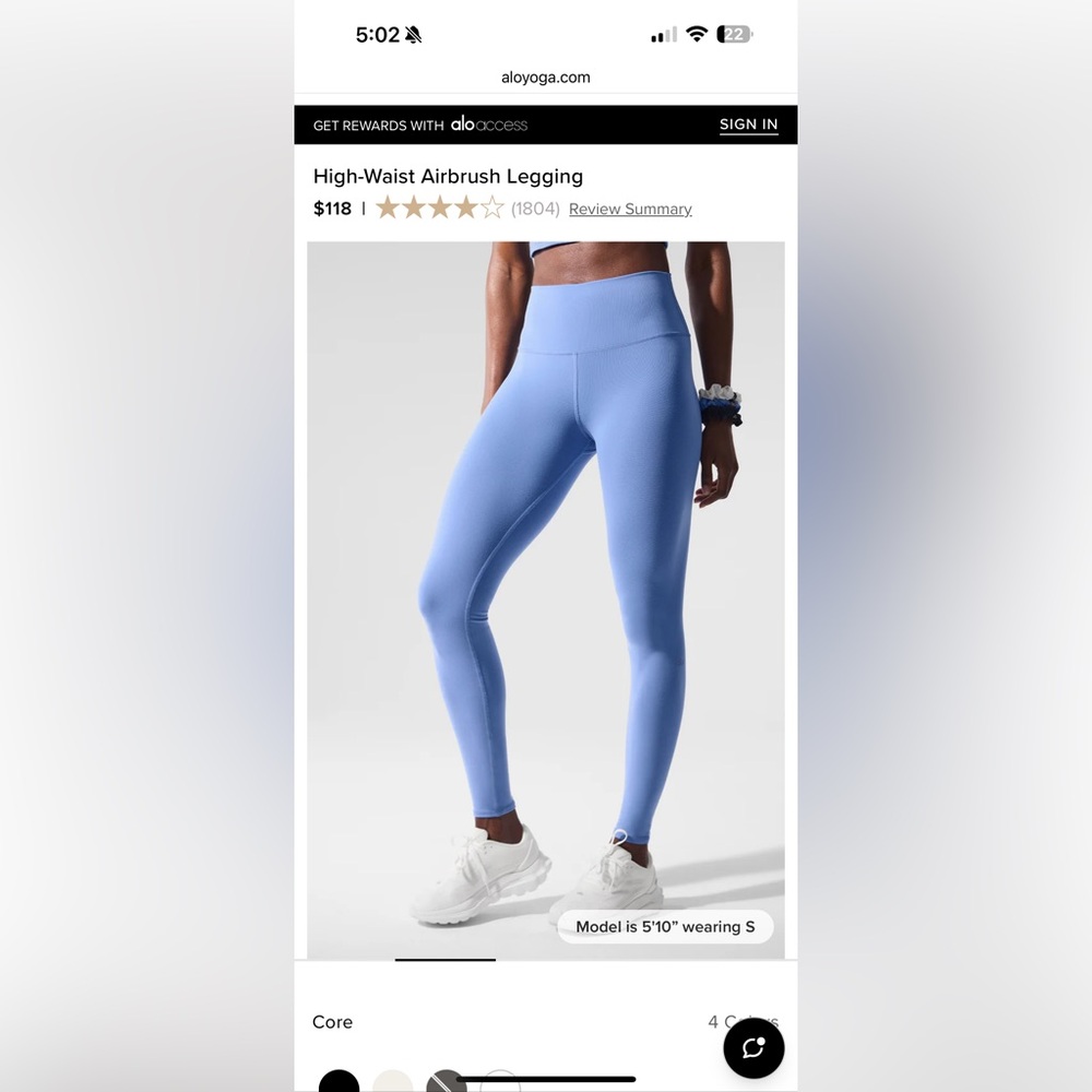 ALO Yoga High-Waist Airbrush Legging in Soft Blue